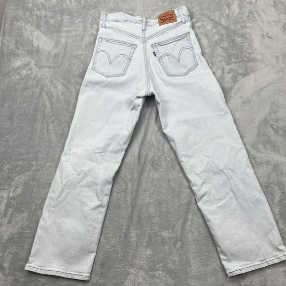 Levi's Jeans Women's Size 27x27 Blue Light Washed Ribcage Straight Ankle - Picture 4 of 10